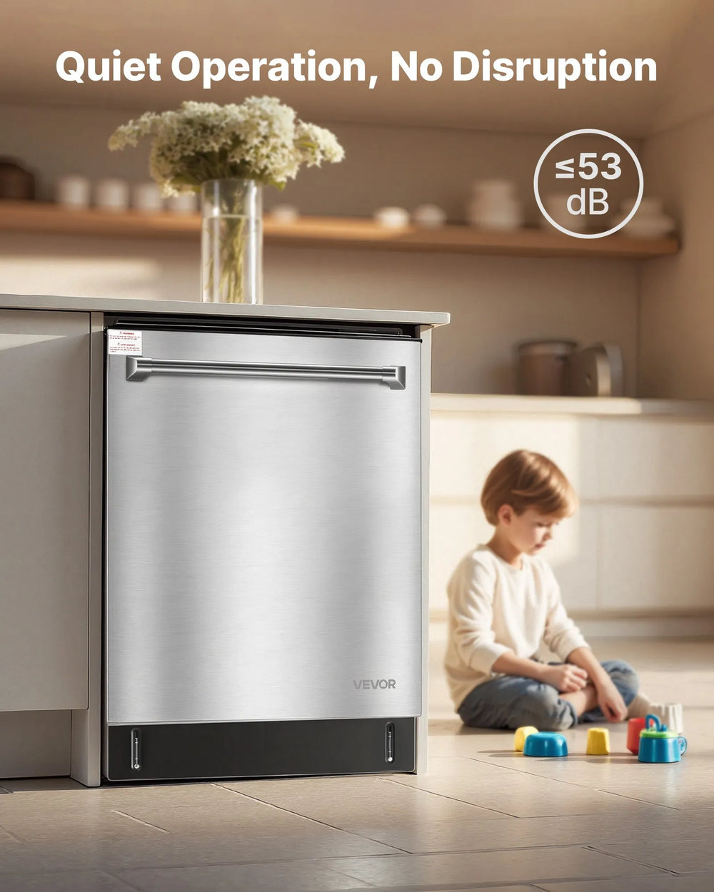 Vevor Dishwasher 24" with Dual Racks Touch Control Stainless Steel New