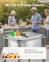 Vevor Rolling Ice Chest 29.6 Qt Stainless Steel Cooler on Wheels New