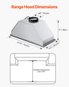 Vevor Range Hood 30" Built-in Vent 800 CFM with Gesture and Touch Control New
