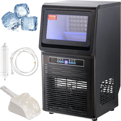 Vevor Commercial Ice Maker 70 Lbs/24H with 12 Lbs Storage Capacity LED Digital Display New