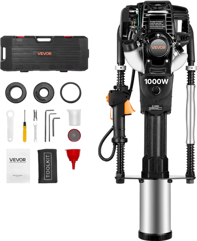 Vevor Post Driver 55J Impact Energy 37cc Gas Powered 4-Stroke with 3 Sleeves New