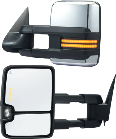 Vevor Towing Mirrors Power Heated LED Turn Signal for 2003-2007 Chevy Silverado GMC Sierra New
