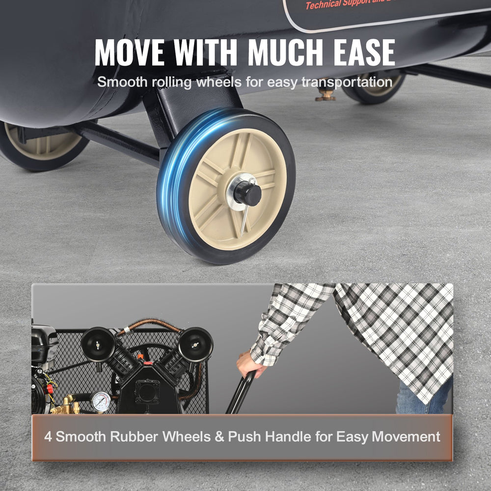 Vevor Air Compressor Gas Powered 9 CFM at 115 PSI 7 HP 13.2 Gallon Tank New