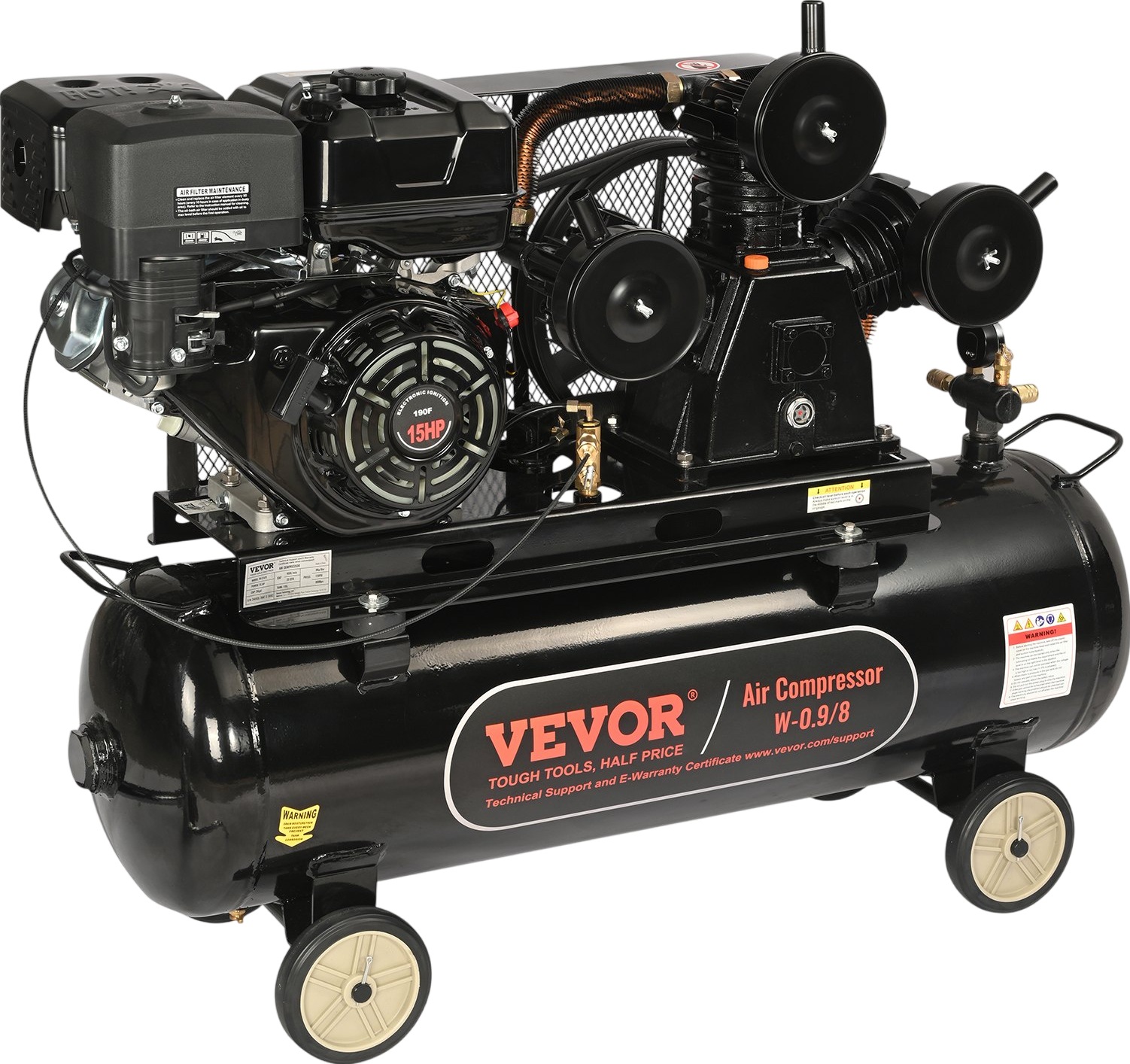 Vevor Air Compressor Gas Powered 30 Gal. 15 HP 33CFM @ 115 PSI New