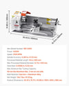 Vevor Metal Lathe 8.7" x 18" Precision Benchtop with Automatic Feed 0-2500 RPM New