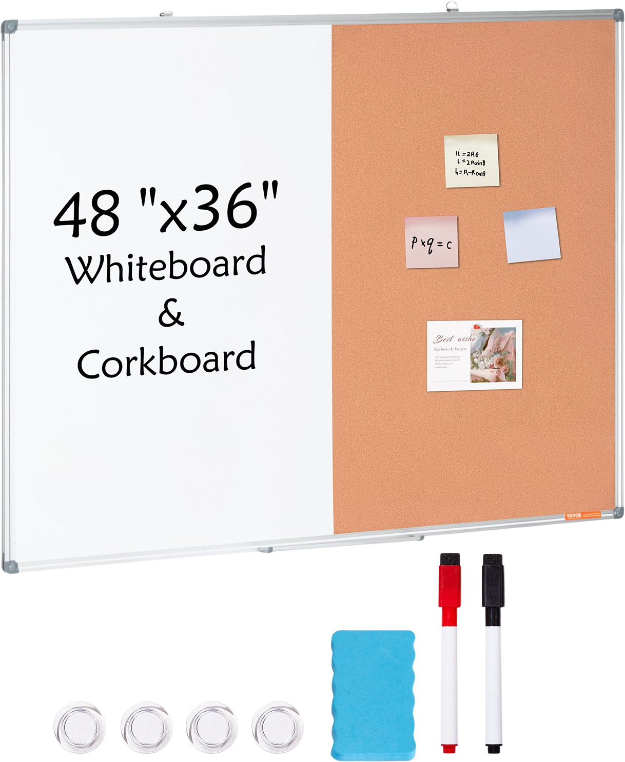 Vevor Whiteboard and Cork Board Combo 48