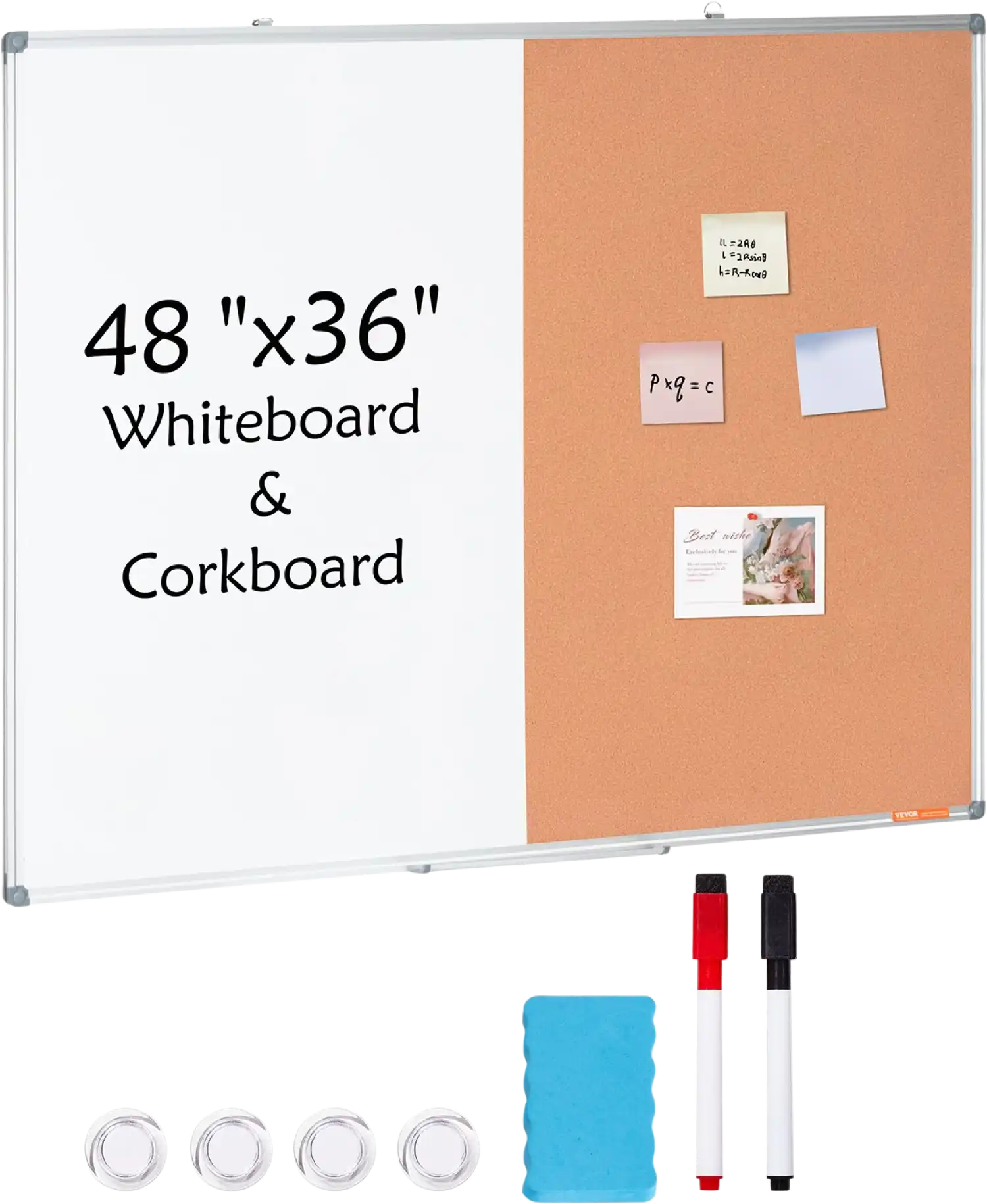 Vevor Whiteboard and Cork Board Combo 48