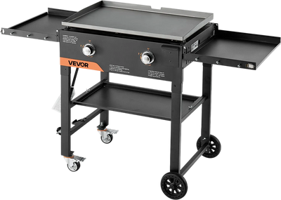 Vevor Gas Griddle Propane 2-Burner 28 in. Flat Top 30,000 BTU with Wheels New