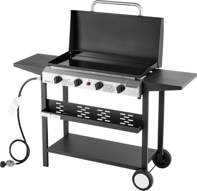 Vevor Gas Griddle Propane 4-Burner 29 in. Flat Top 28,000 BTU with Wheels New