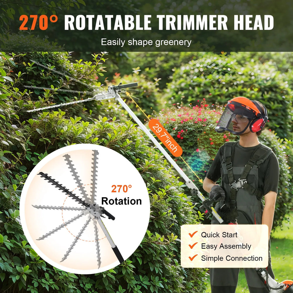 Vevor Trimming Tools 6-in-1 Multi-Functional Gas Hedge Trimmer 33cc New