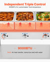 Vevor 3-Pan Food Warmer Propane Steam Table with Independent Temp Control New