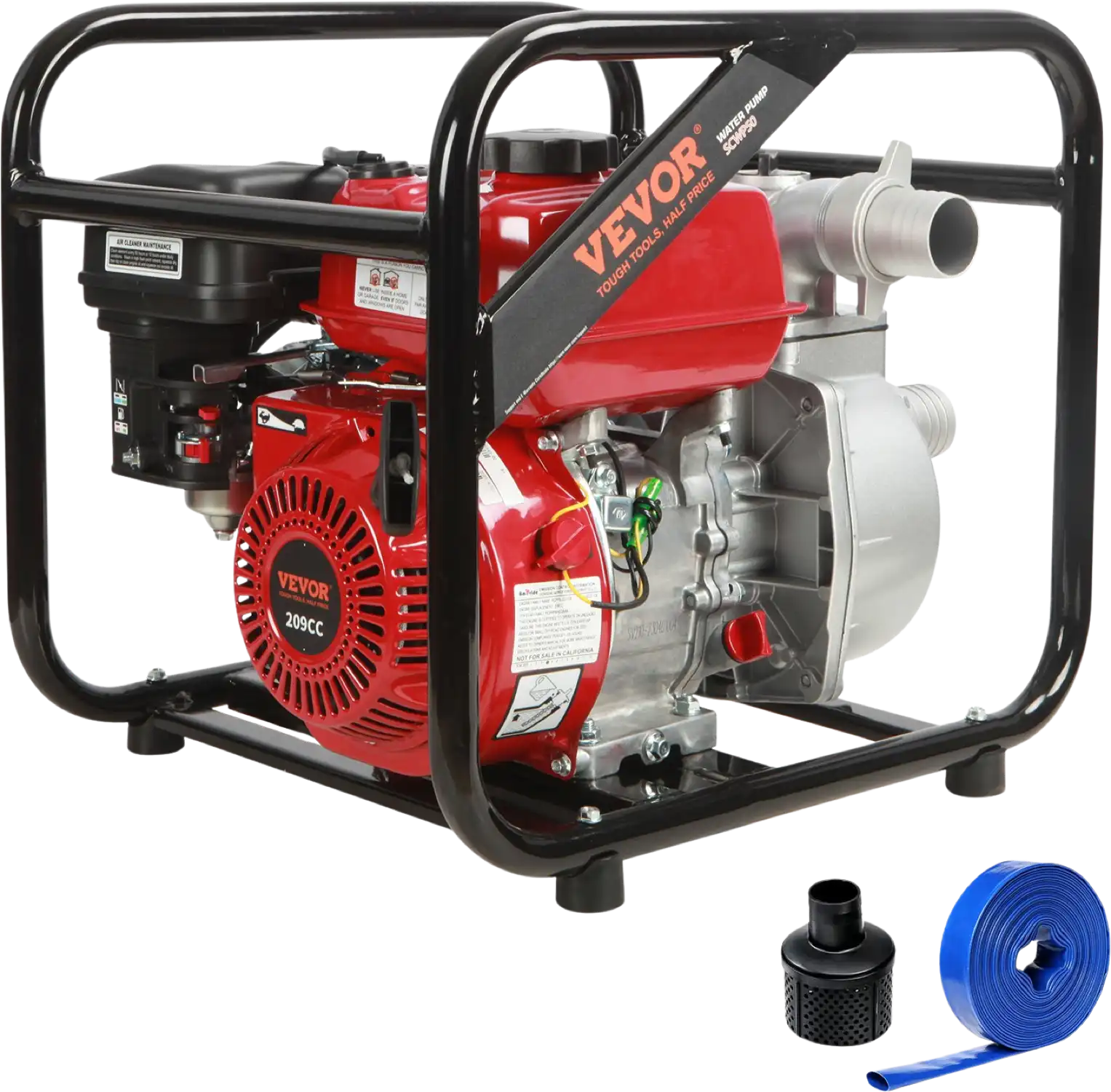 Vevor Gasoline Engine Water Pump with 25FT Hose 7HP 142 GPM New