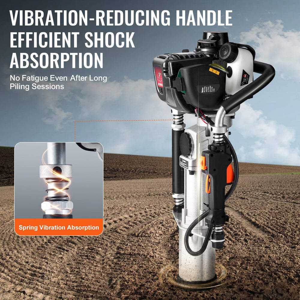 Vevor Post Driver 35J Impact Energy 37.77cc Gas-Powered 4-Stroke with 3 Piling Sleeves New