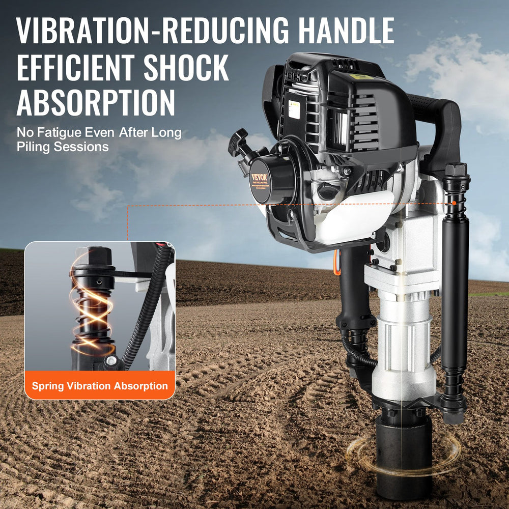Vevor Post Driver 50J Impact Energy 37.77cc Gas-Powered 4-Stroke with 2 Piling Sleeves New