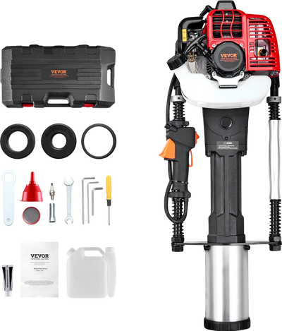 Vevor Post Driver 50J Impact Energy 52cc Gas-Powered 2-Stroke with 3 Sleeves New