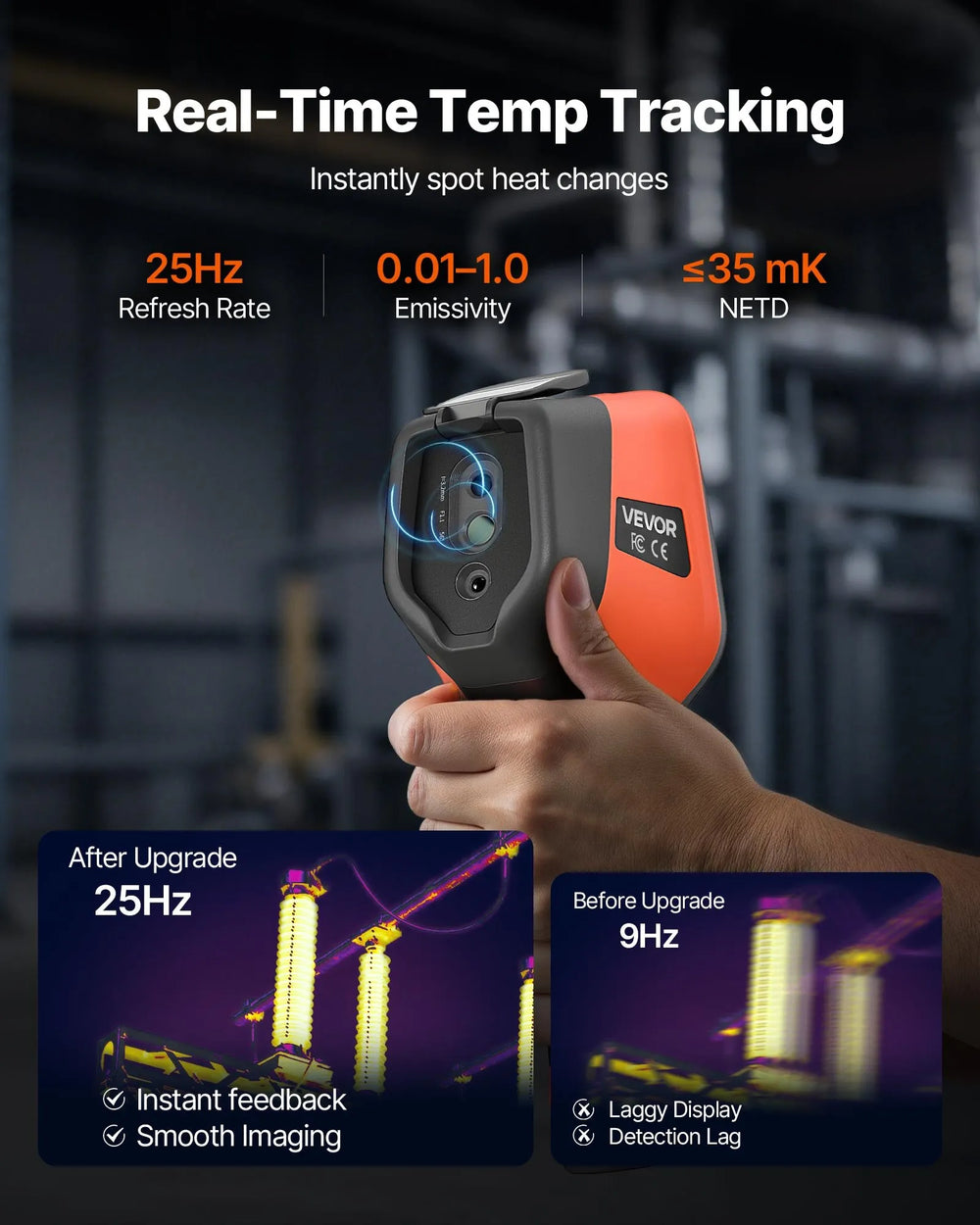 Vevor Thermal Imaging Camera 256 x 192 IR Resolution 2MP 3.5" Touch Screen Wi-Fi New