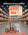 Vevor Hydraulic Material Lift Stacker with Fork Table 39.4 in. Max Lift 450 lbs New