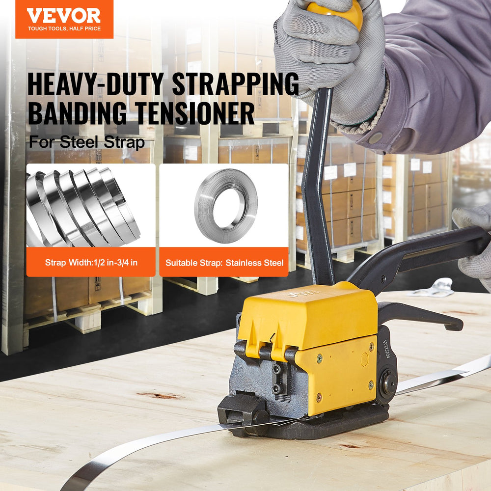 Vevor Steel Strapping Tool 3-in-1 Tensioner/Crimper/Cutter Manual Banding Machine New