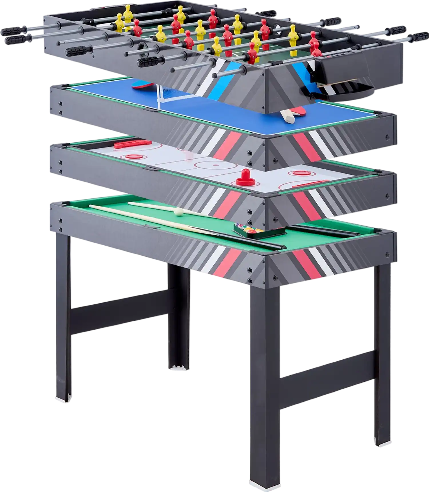 Vevor 4-in-1 Combo Game Table Hockey Foosball Ping Pong Billiards 48