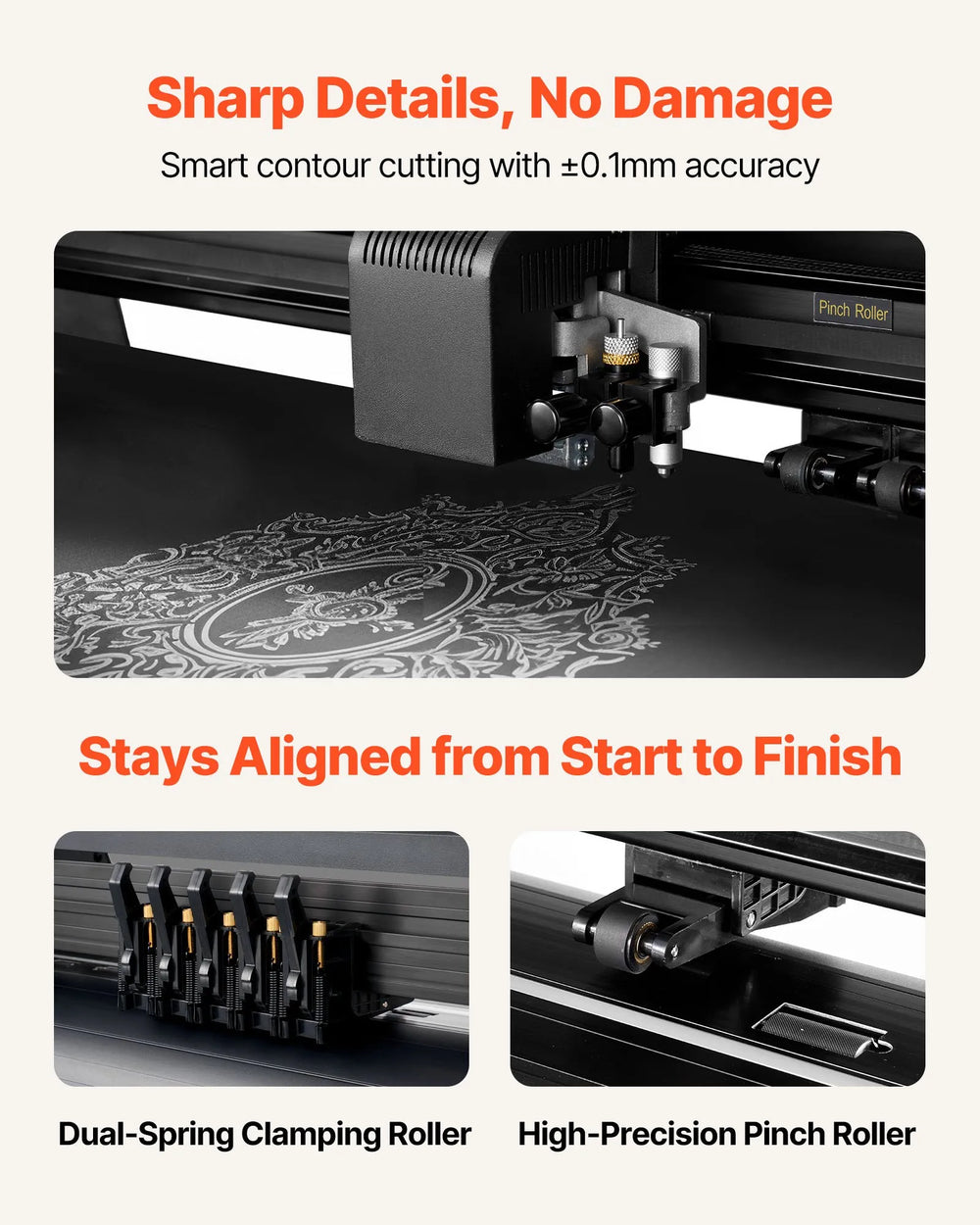 Vevor Vinyl Cutter Set 53" Feed Width Adjustable Force and Speed with Sticker Sheets New