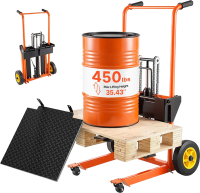 Vevor Hydraulic Material Lift Stacker 450 lb. Capacity 35.4 in. Lift Height with Fork Table New