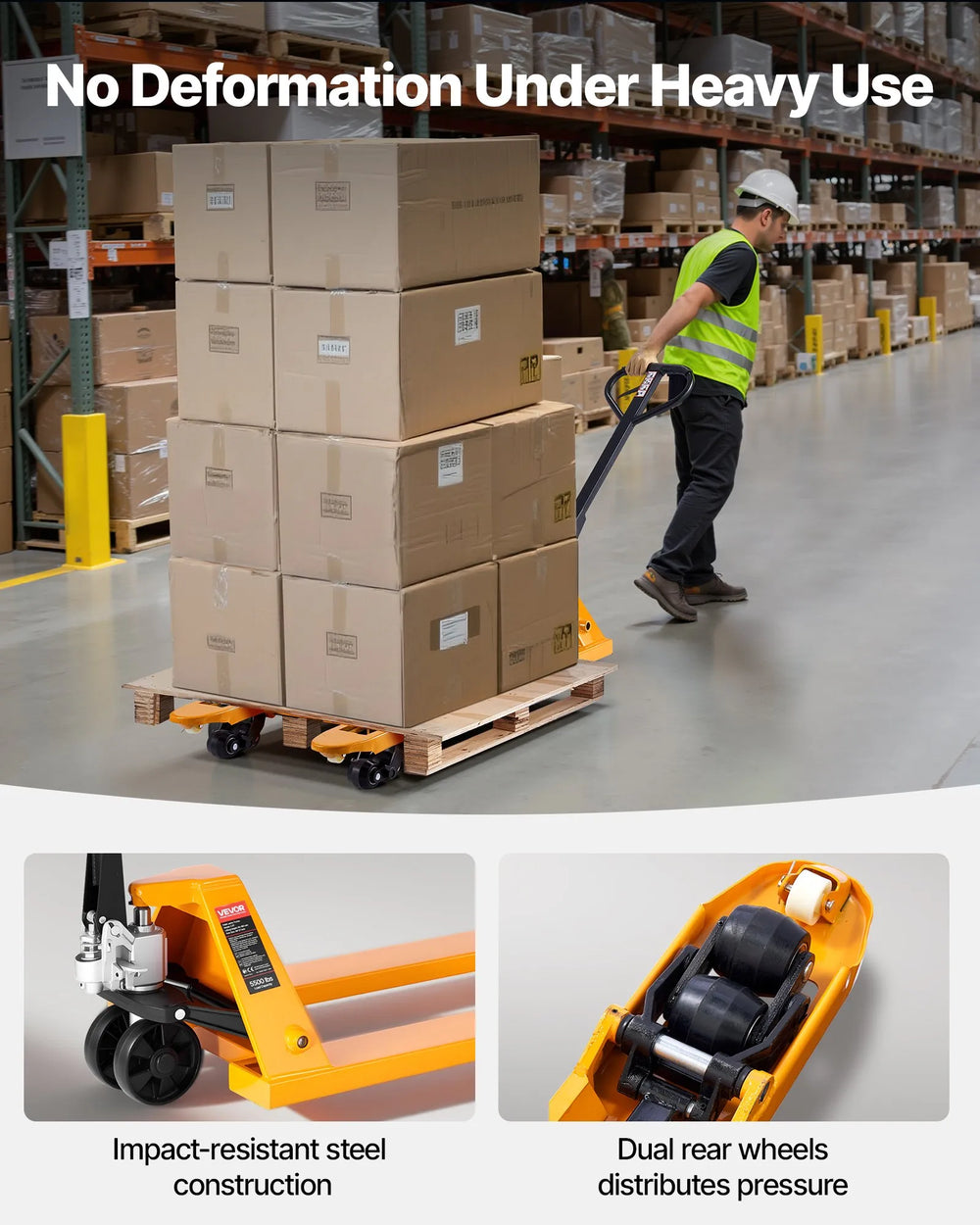 Vevor Manual Pallet Jack with 48" x 27" Forks 5500 Lbs Load Capacity New