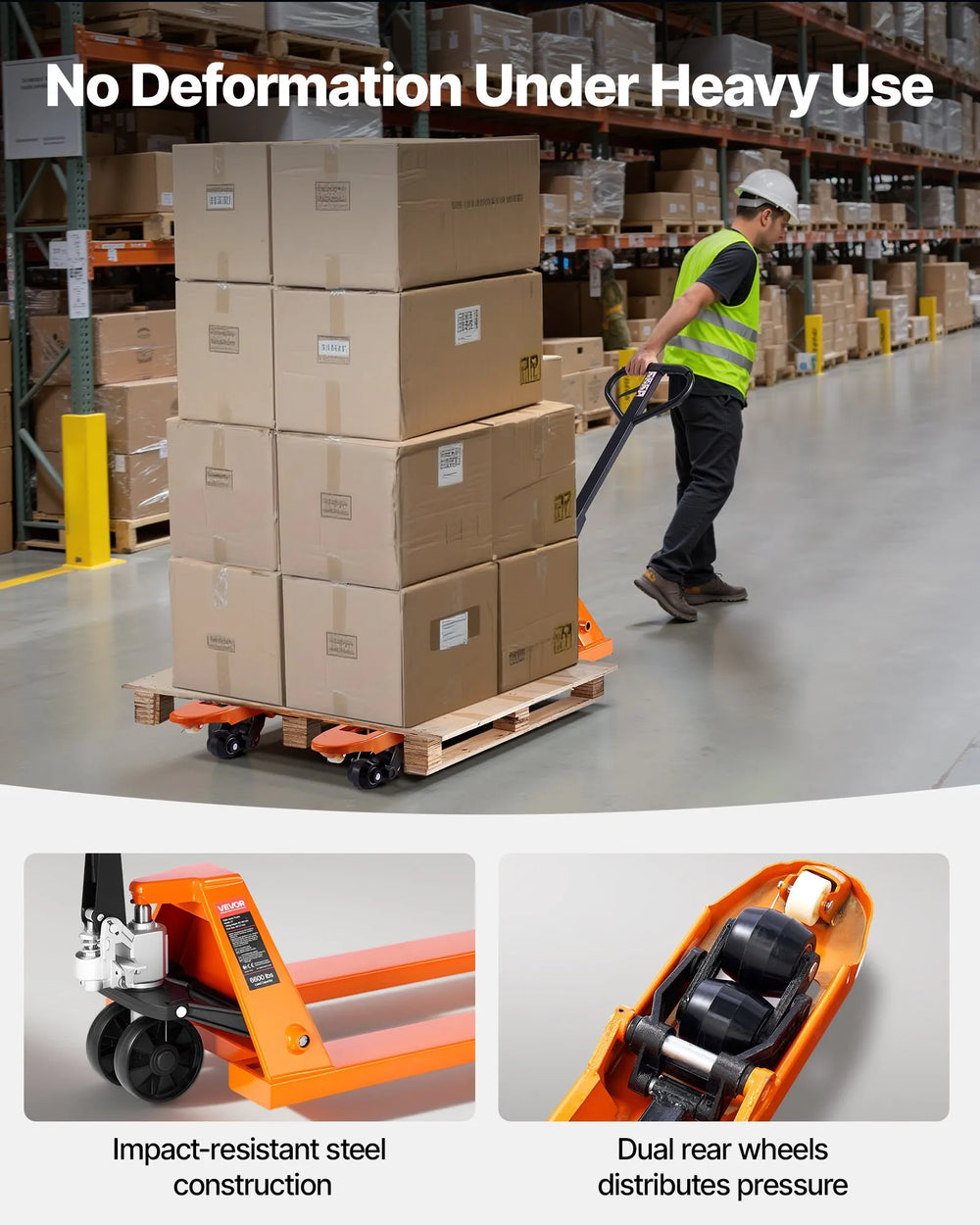 Vevor Manual Pallet Jack with 48" x 27" Forks 6600 Lbs Load Capacity New