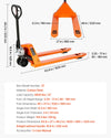 Vevor Manual Pallet Jack with 48" x 27" Forks 6600 Lbs Load Capacity New
