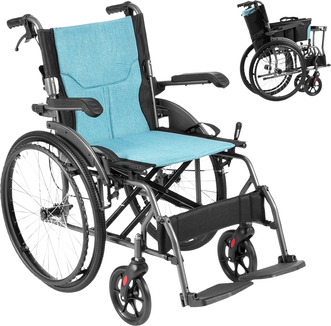 Vevor Wheelchair Foldable Ultra-Lightweight Aluminum Alloy 18