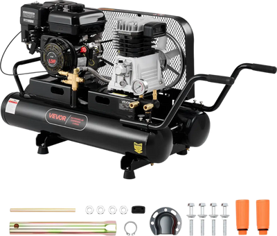 Vevor Air Compressor Gas Powered 9 Gal. Twin-Tank 6.5 HP 9 CFM 115 PSI New