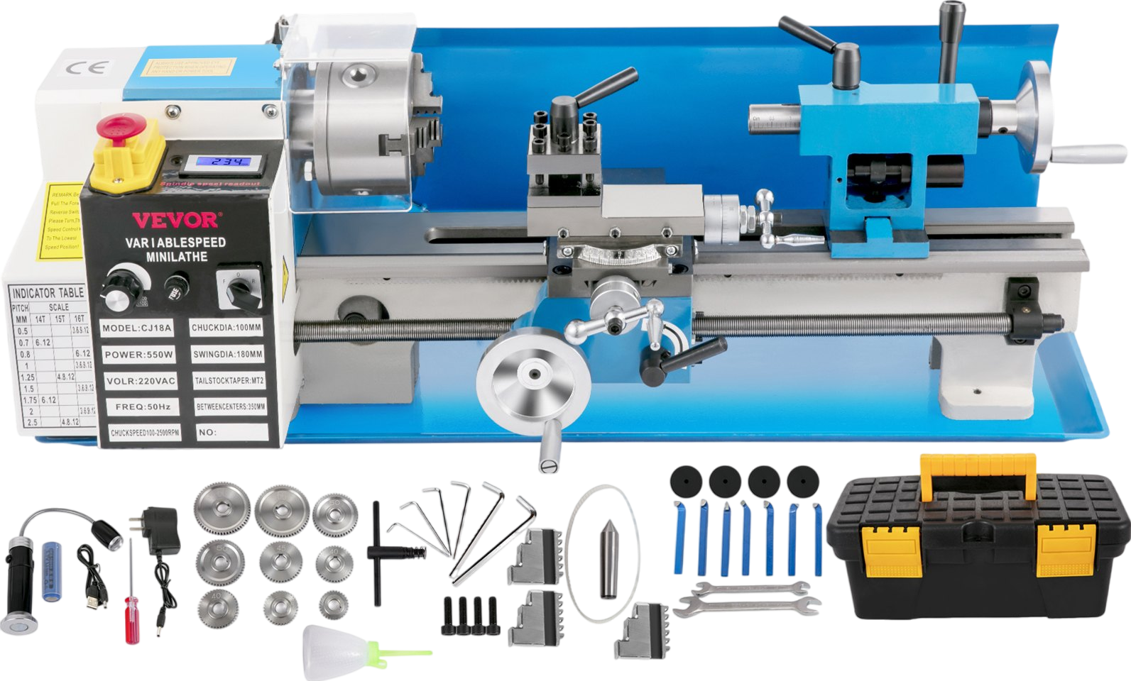 Vevor Mini Precision Metal/Wood Lathe 7