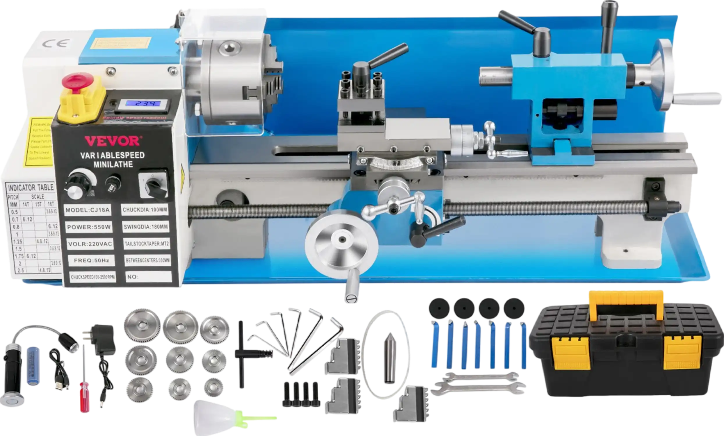 Vevor Mini Precision Metal/Wood Lathe 7