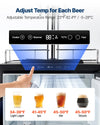 Vevor Beer Kegerator Dispenser Triple Tap Full Keg Capacity with CO2 Tank Temp Control New