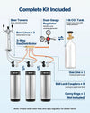 Vevor Beer Kegerator Dispenser Triple Tap Full Keg Capacity with CO2 Tank Temp Control New