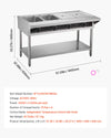 Vevor Commercial Food Warmer 4-Pan Steam Table with Independent Temp Control New