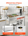 Vevor Commercial Electric Steam Table 6 × 1/2 Pans Warmer with Shield & Undershelf New