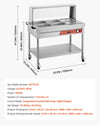 Vevor Commercial Electric Steam Table 6 × 1/2 Pans Warmer with Shield & Undershelf New