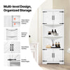 Vevor Corner Storage Cabinet 68" with Wooden Doors Adjustable Shelves New