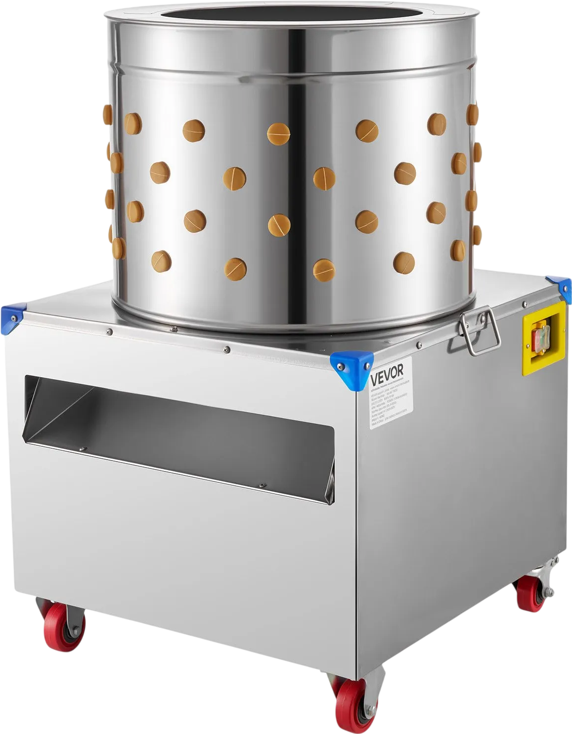 Vevor Chicken Plucker Machine 19.7 in. Drum 2 HP 275 RPM with Wheels New