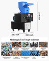 Vevor Plastic Shredder Crusher 3 HP 100-150 kg/h Capacity for PVC PTFE 220V New