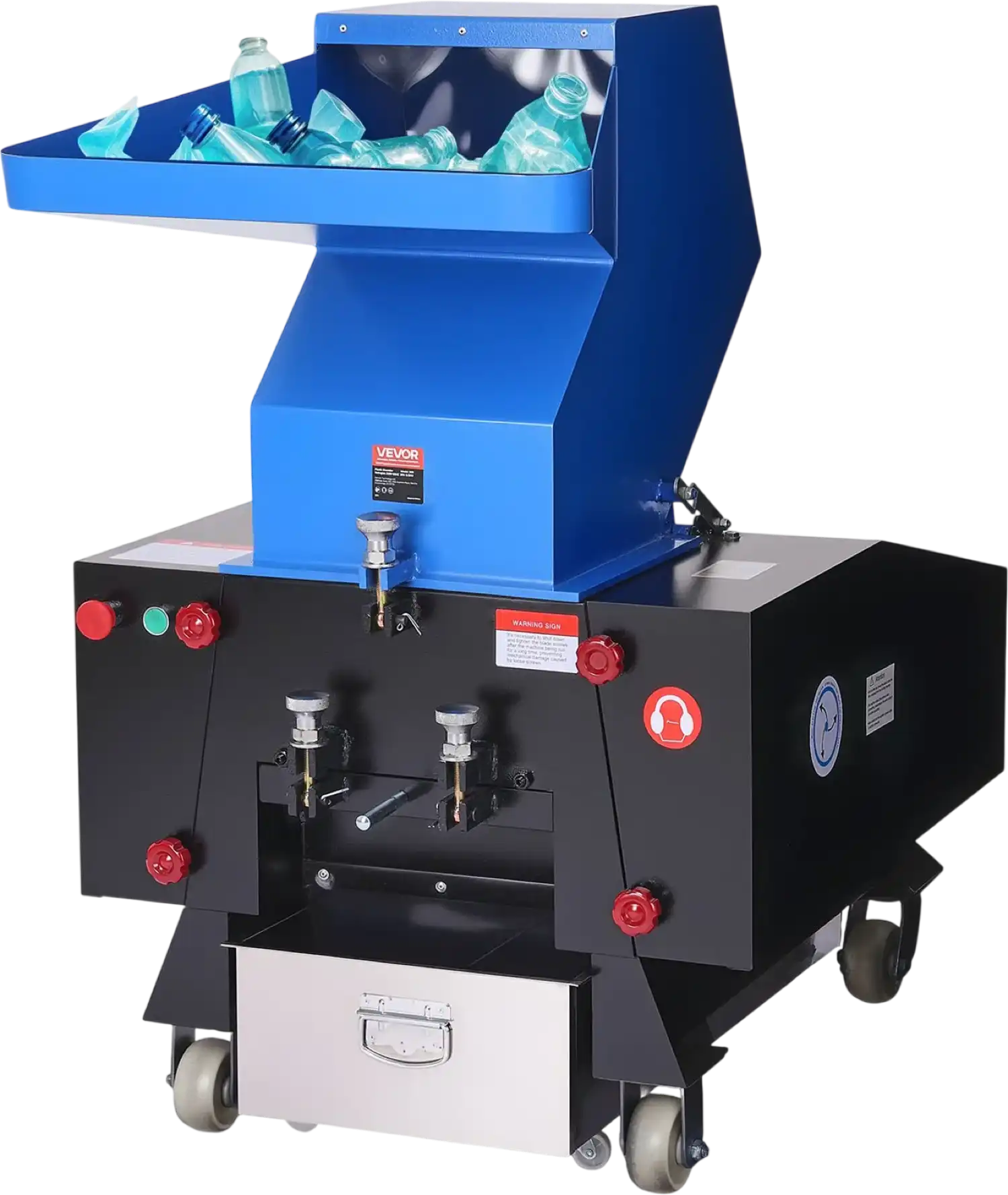 Vevor Plastic Shredder Crusher 10 HP Recycling Machine for PVC PTFE 220V New