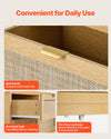 Vevor Double Dresser 59 in. 6-Drawer Rattan with Metal Handles New