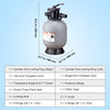 Vevor Swimming Pool Sand Filter 16" Up to 35 GPM Flow Rate 7-Way Multi-Port Valve New