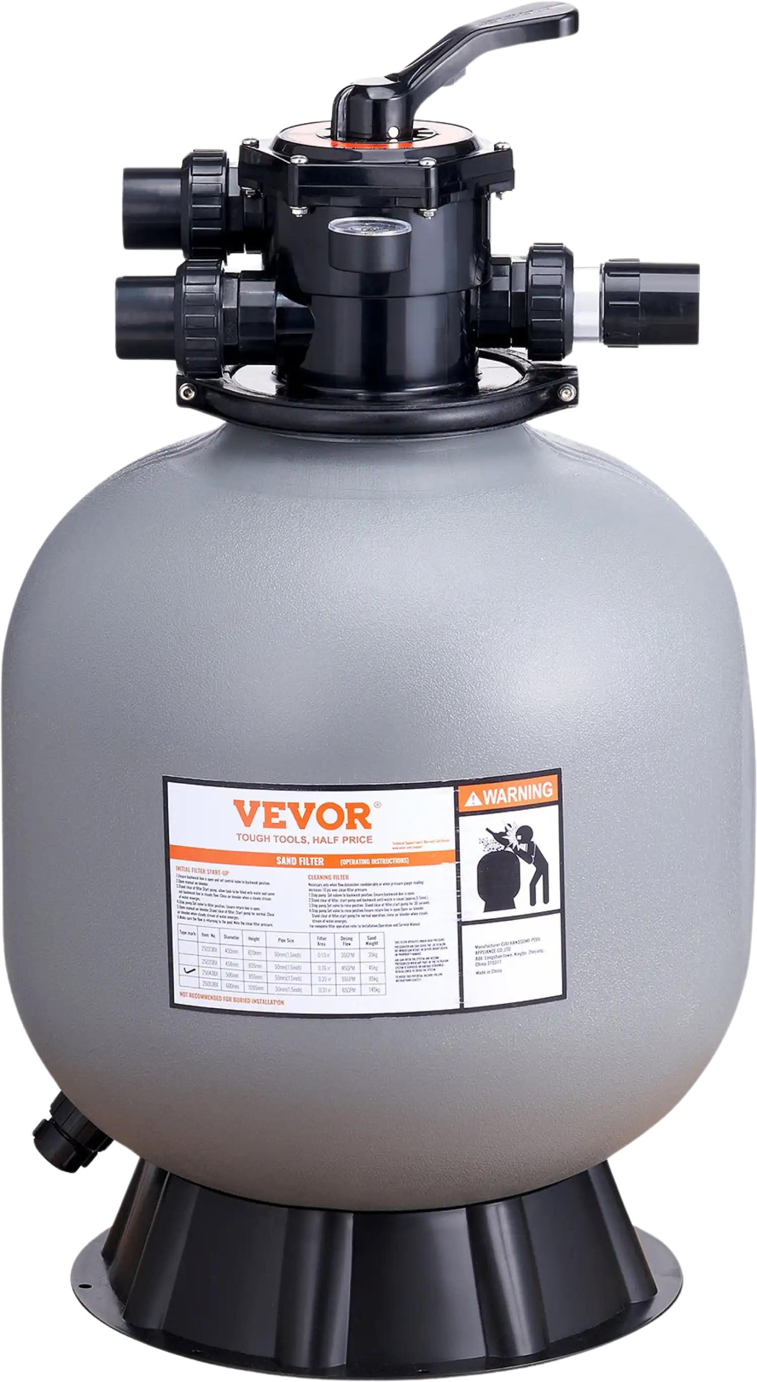 Vevor Sand Filter for Above & Inground Pool 22-inch 55 GPM Flow Rate New