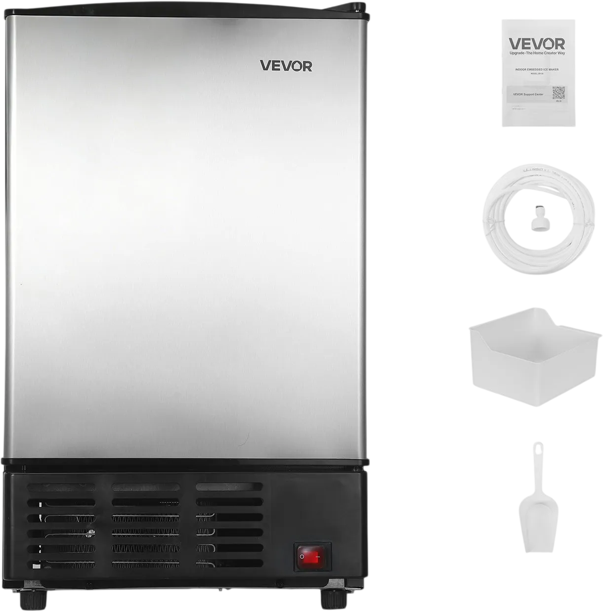 Vevor Undercounter Ice Maker 15 lbs/Day with 11 lbs. Storage Bin Drainless New