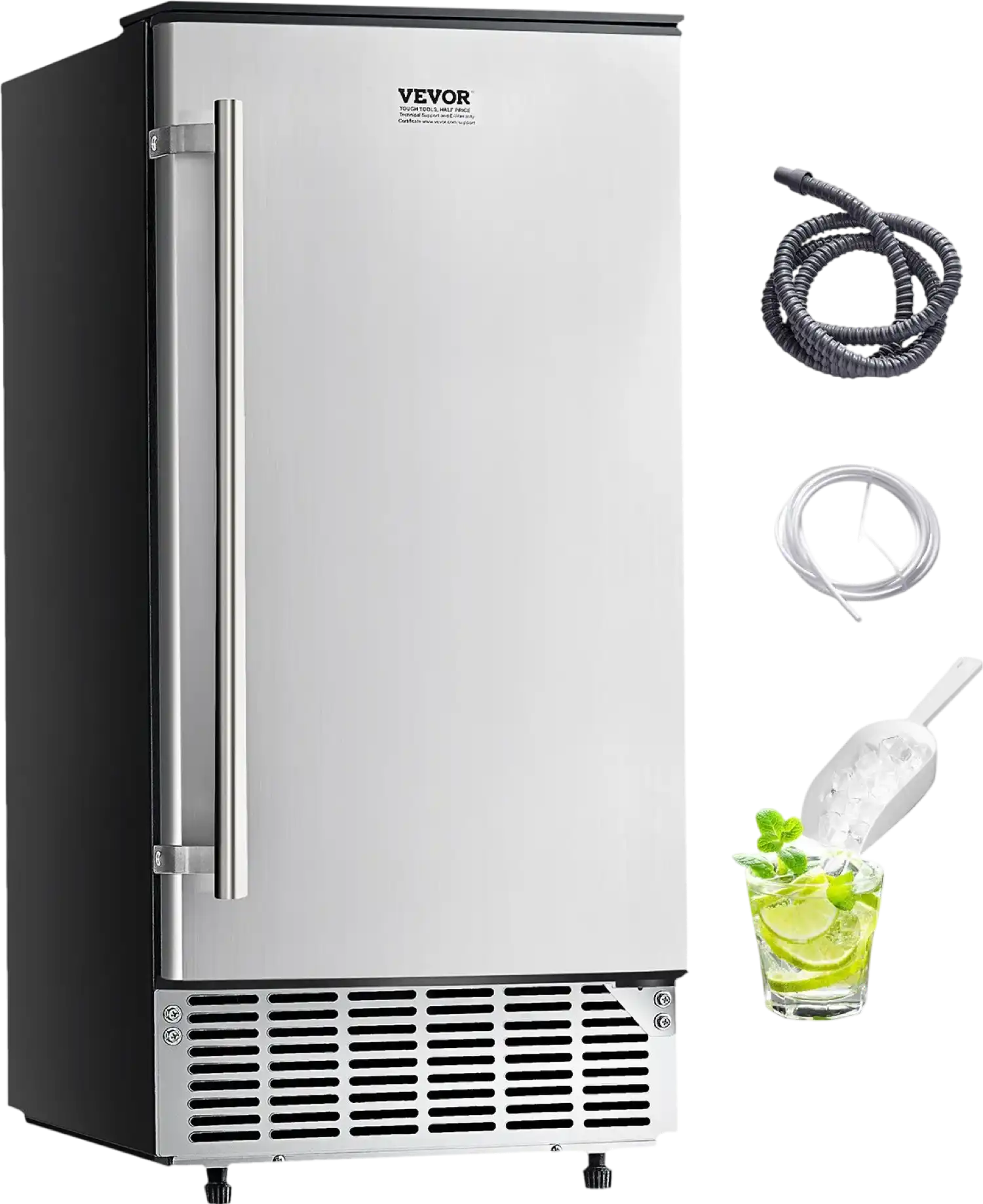 Vevor Undercounter Ice Maker 80 lbs/Day with 26 lbs Storage Reversible Door New