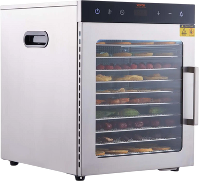 Vevor Food Dehydrator 800W with Digital Adjustable Timer and Temperature 10 Drying Trays New