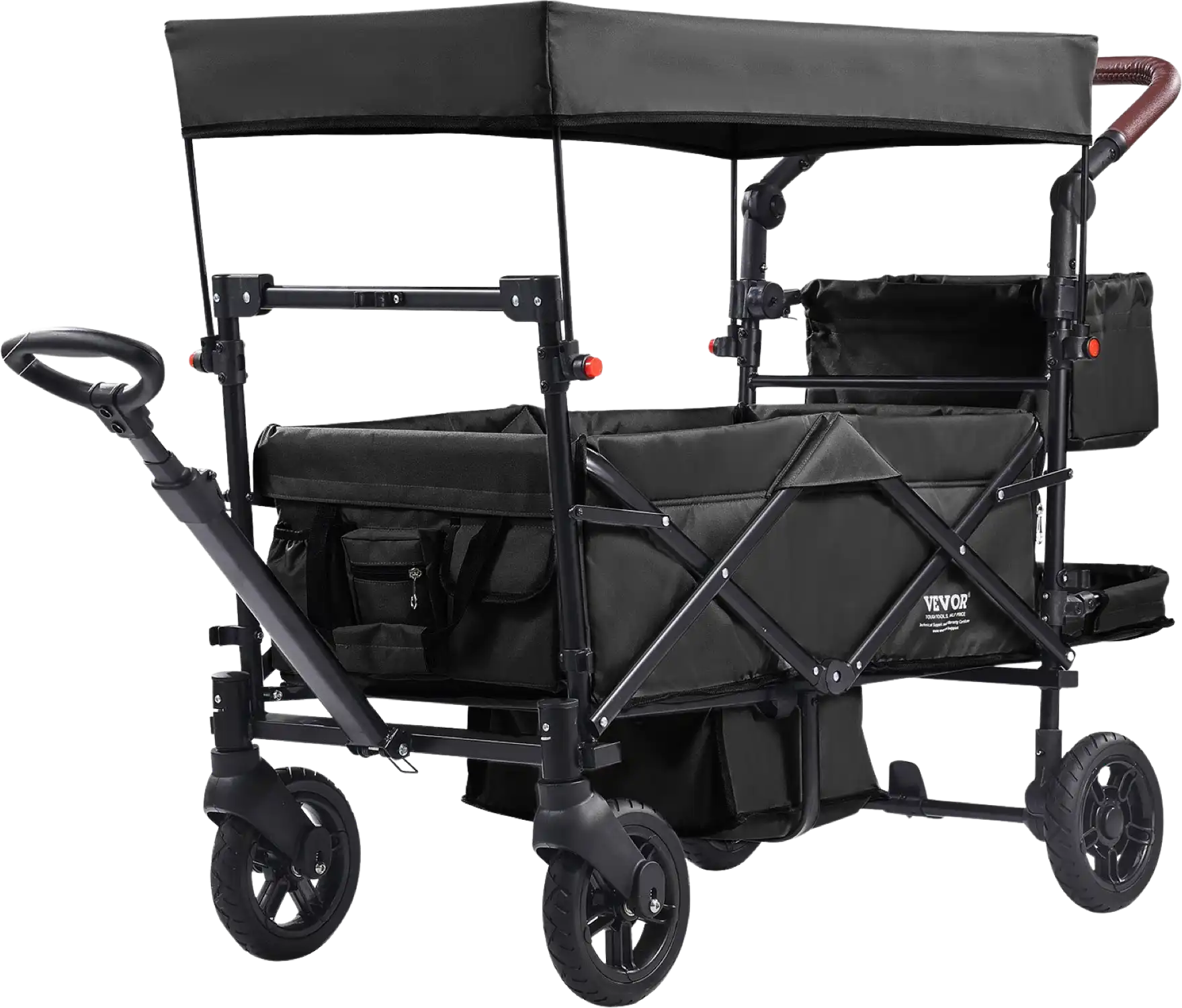 Vevor Wagon Stroller for 2 Kids Collapsible with Removable Canopy New