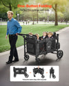 Vevor Wagon Stroller for 4 Kids Collapsible Push Pull 330lbs Capacity New