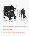 Vevor Wagon Stroller for 4 Kids Collapsible Push Pull 330lbs Capacity New